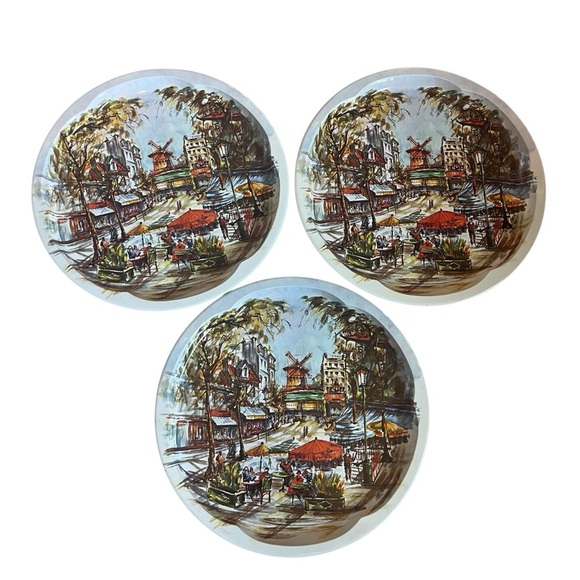 THREE Unused Daher 1971 Decorated Tray Moulin Rouge Paris France Made In England - Picture 9 of 9